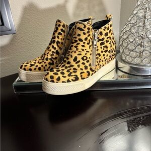 Leopard Wedge Tennis Shoe